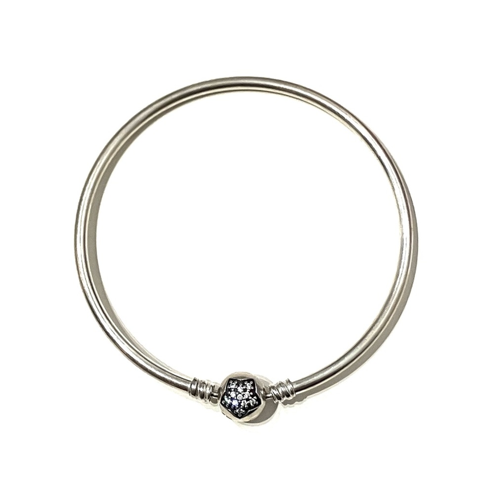 Pandora Sterling Silver Star CZ Clasp Bangle